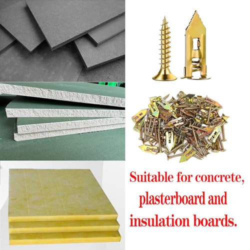 400pcs Self Drilling Drywall Anchors and Screws, 4 Sizes Metal Wall Anchors