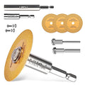 Diamond Cutting Blade Wheel,with 2 Sizes Round Mandrels,2PCS 1/4" Hex Shank - size: 3PCS Diamond Blades & 4PCS Shanks