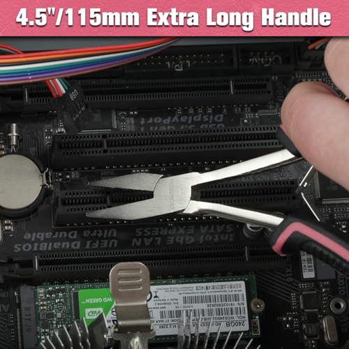 Long Reach Flat Nose Pliers Smooth Jaws for Jewelry Making, 6 Inches Duck bill Pliers Small Jewelry Pliers for Wire Bending Straightening, Working In Tight Spaces, Pink Tool for Women - style: Flat Nose Pliers