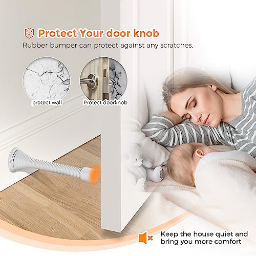 Ravinte Door Stoppers, 12 Pack White Spring Door Stops with Rubber Bumper - color: White