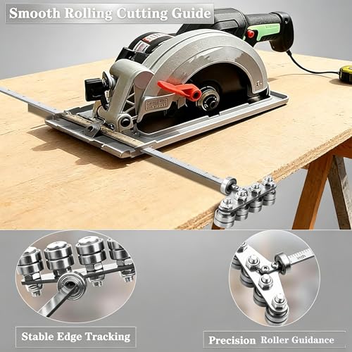 Circular Saw Guide Rail, 20in Positioning Calipers for Circular Saw, Stainless Steel Rip Cut Circular Saw Guide, Adjustable Guide Rail for Woodworking Positioning Cutting - size: 20in