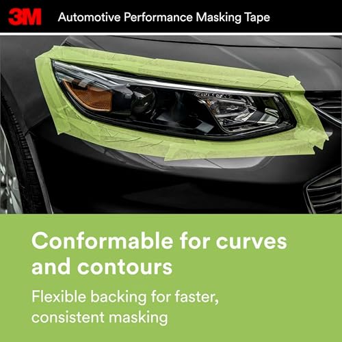 3M Automotive Performance Masking Tape, 36 mm x 32 m, 6/case (Pack of 6) - size: 36 mm x 32 m (Pack of 6)