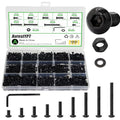 1002Pcs M3 Metric Hex Button Head Fastener Kit, Screws, Nuts & Flat Washers - size: M3x4/6/8/10/14/16/18/20/25-1002Pcs