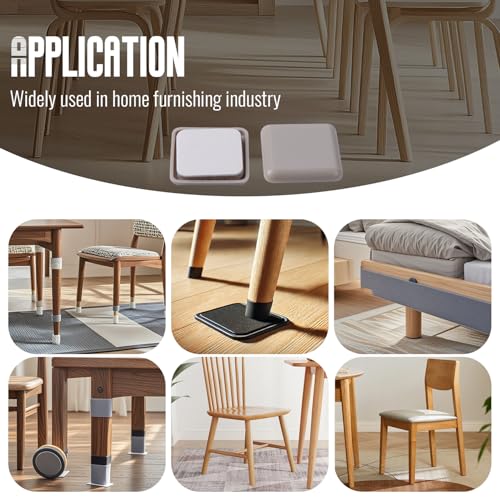 Furniture Sliders,25mm Square Table and Chair Leg Sliding Pad for Easy Moving on Carpet Hardwood (16pcs) - size: 25mm,Square