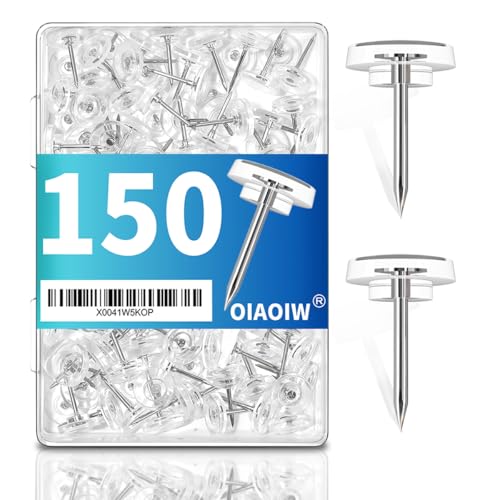 150PCS Clear Thumb Tacks for wall Push pins for wall thumbtacks for Hanging - color: Clear