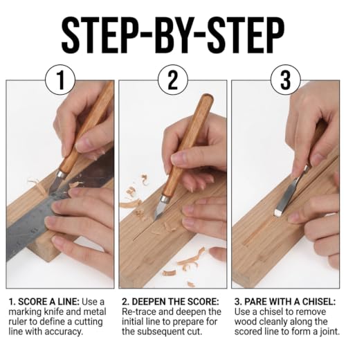 2 Pack Woodworking Marking Knife, Wood Marking Knife Dual | Bevel Striking Knifes, Wood Carving Kit Scribing Tool For Diy Sculpture Carpenter Experts Beginners