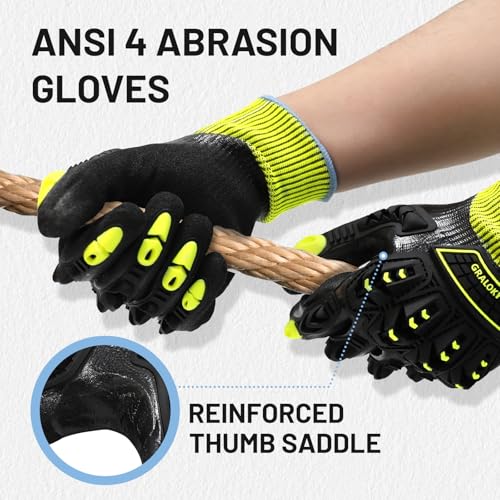 Safety Work Gloves, A5 Cut Resistant Gloves For Men Women, Level 3 | Impact Gloves with TPR, Abrasion Level 4 - size: Small