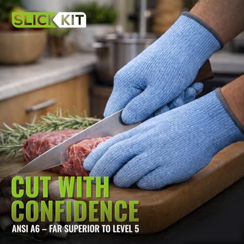 Superior ANSI A6 Cut Resistant Gloves 100% Food Safe‘BLUE’X-Large - size: X-Large/10