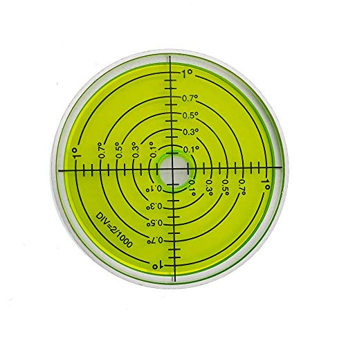 Aluminum alloy high precision horizontal bubble universal high precision small level bubble level meter circular bubble correction Convenient and quick (Silver-green - with magnetic) - color: Silver-green - With Magnetic