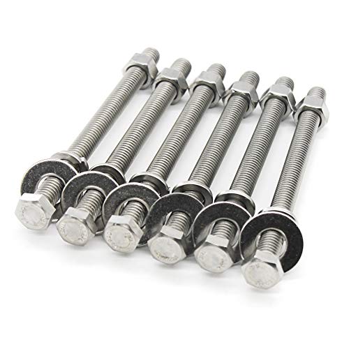 Bolt Fullerkreg 5/16-18x5 Stainless Steel Hex Head Screws Bolts - size: (5 Sets) 5/16x5"