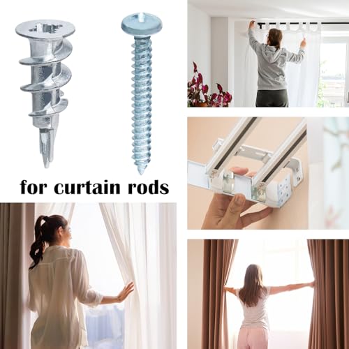 #8 Metal Zinc Self Drilling Hollow Metal Wall Anchors and Screws Kit - size: Silver Metal