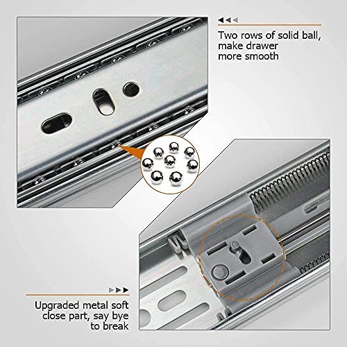 LONTAN 22 Inch Soft Close Drawer Slides with Rear Mounting Brackets 1 Pair - size: 22 Inch