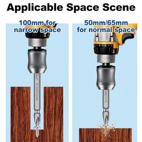 Magnetic Screw Holder Set, 3 Rings & 6 Double-Ended PH2 Bits