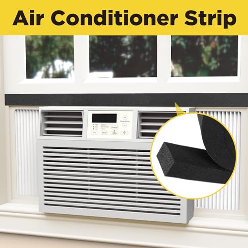 2'' x 6.5 ft Air Conditioner Foam Tape, 2 Pcs AC Weatherseal Foam Strips - color: black-2pcs