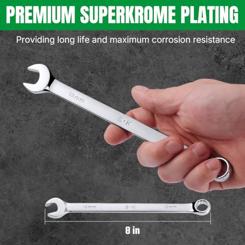 SK 13 mm Combination Wrench, Metric, Premium CR-V Steel - size: 13 mm