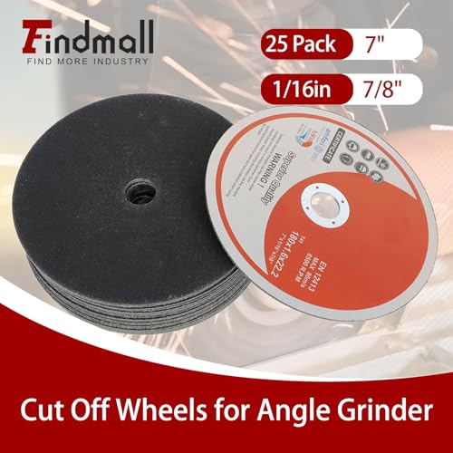 25 Pack 7"x1/16"x7/8" Cut-Off Wheel - Metal & Stainless Steel Cutting Discs - size: 25pcs 7"*1/16"*7/8"