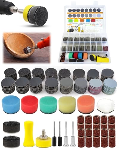 Elechiakan 482 PCS 1 Inch Sanding Discs and Drums for Dremel, 60-10000 Grit