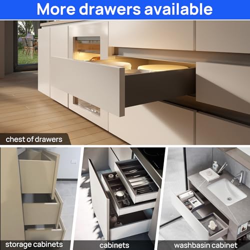 10 12 14 16 18 20 22 24 Inch Bottom Mount Soft Close Drawer Slides Full Extension Concealed Rails Track 100 lb Load Capacity 1 Pair (Soft Close Without Bracket, 12 Inch (300 mm)) - color: Soft Close Without Bracket, size: 12 Inch (300 mm)