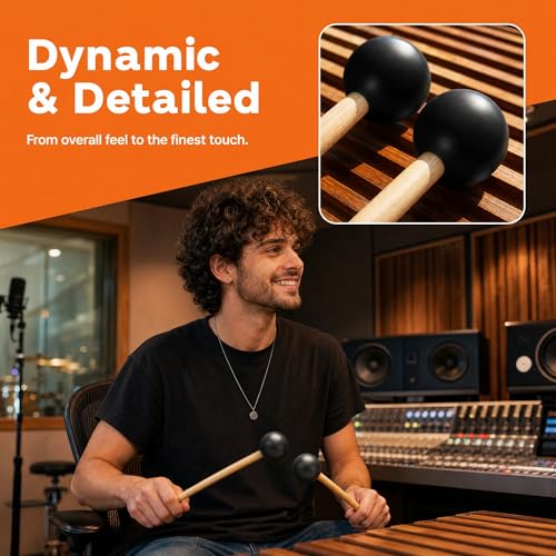 Miwayer Rubber Mallet 8/12.5/15in Drumsticks for Percussion Such as Tongue Drum, Xylophone, Glockenspiel, Handpan (8in) - color: 8in