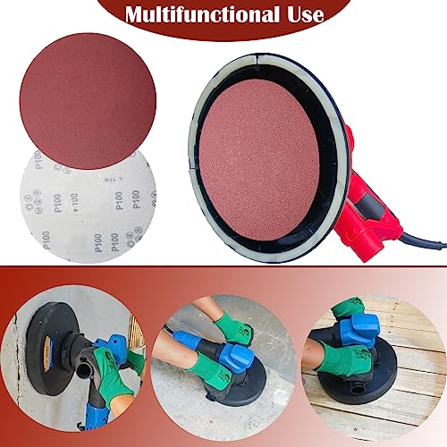 Tonmp 50 PCS 7 Inch Sanding Discs Set - 60 80 120 180 240 Grits Sandpaper, 7" Hook-and-Loop Aluminum Oxide Abrasive Sander Paper for Random Orbit Floor Drywall Sander