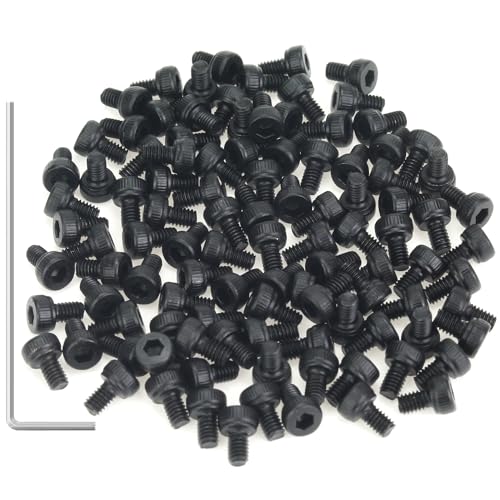 105 Pieces M2.5 x 4mm Socket Head Cap Screws, Thread Pitch 0.45mm, Sutemribor M2.5 Black Screws, 12.9 Grade Alloy Steel, Black Oxide Finish, Fully Threaded - size: M2.5 x 4mm, style: Socket Head