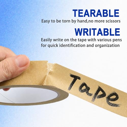 2 Pack Brown Painters Tape - Brown Masking Tape 1 Inch Wide - Multi-Surface, Smart Adhesion, Indoor & Outdoor - Paint Tape for DIY, Labeling, Art, Car, General Purpose - 180FT Total - color: Brown