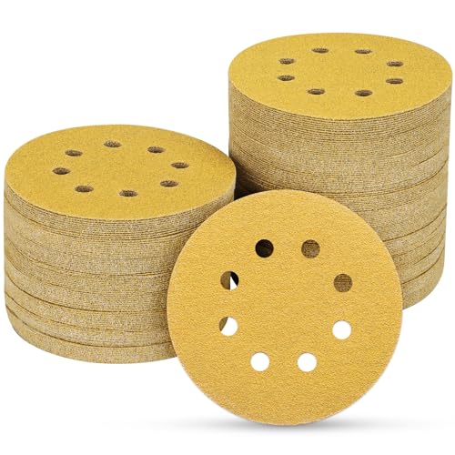 100PCS 5 Inch Sanding Discs 100 Grit Random Orbit Sander Sandpaper | Premium Gold Orbital Sander Pads，Hook and Loop Sand Paper Sander discs,Sanding Pads for Metal,Car,Wood - style: Advanced Aluminum Oxide