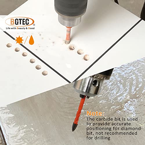 BGTEC Dry Diamond Drill Bit Set 5PCS 1/4" Tile Hole Saw & Carbide Bits - size: Set 1
