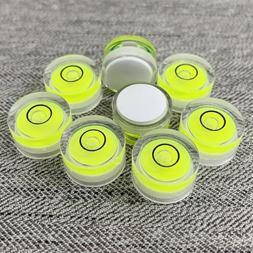 5Pcs Small Circular Bubble Levels with Double Sided Adhesive Bottom Mini Little Stick-on Bubble Spirit Level Measuring Layout Tools Levels (15x8mm) - size: 15x8mm