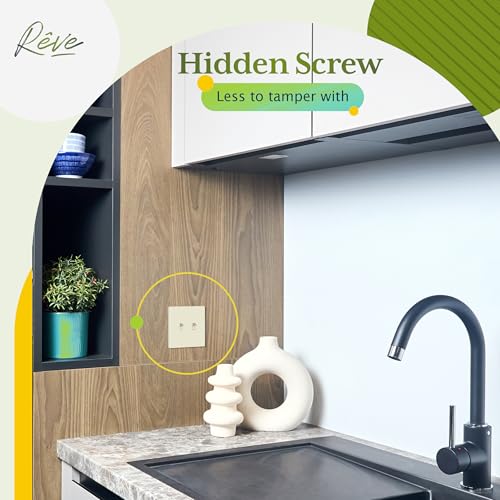 TG Mid-Size Screwless Double Toggle Light Switch Cover Plate, Light Almond - color: Light Almond, size: 2 Gang