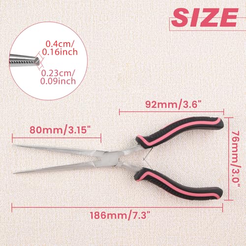 7" Extra Long Needle Nose Pliers for Jewelry Making, Serrated Jaws - style: Extra Long Needle Nose Pliers Serrated Jaws