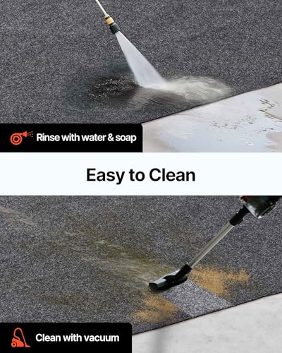VEVOR Garage Floor Mat, 7.5'x20' Oil Spill Mat Waterproof Protection from Water Snow Rain Mud and Oil for Under Car, Non-Slip Containment Mat with TPE Anti-Leak Backing & Easy Clean & Cuttable - size: 7.5' x 20'