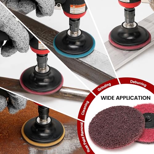 SI FANG 25 Pack 3 inch Sanding Discs Set for Die Grinder, Fits Roloc Pad - size: 3inch Set