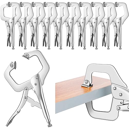Yexiya 10 Pcs Locking C Clamps, Adjustable with Swivel Pad, 10 Pcs, 6 Inch - size: 6 Inch