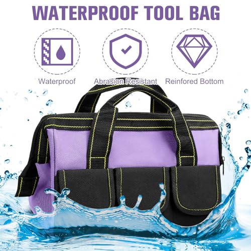 Sanwuta 3 Pack 16 Inch Tool Bags, Classic, Red, Pink, Light Purple - color: Red, Pink, Light Purple, size: 16 Inch, style: Classic