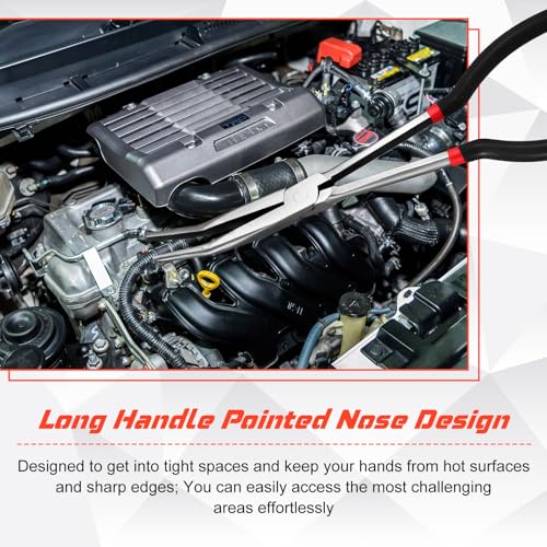 3 Pcs 11 Inch Needle Nose Pliers Set 25° 45° 90° Bent Nose Pliers for Commodity Production, Hardware Bending and Electronic Assembly