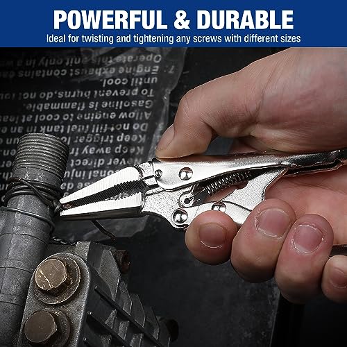 WORKPRO 4-1/2 inch Mini Long Nose Locking Pliers - size: 4-1/2"