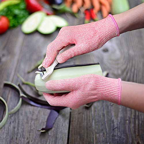 Evridwear Cut Resistant Gloves Food Grade Level 5 Kitchen Safety Protection (Small, Pink) - color: Pink, size: Small (Pack of 1)