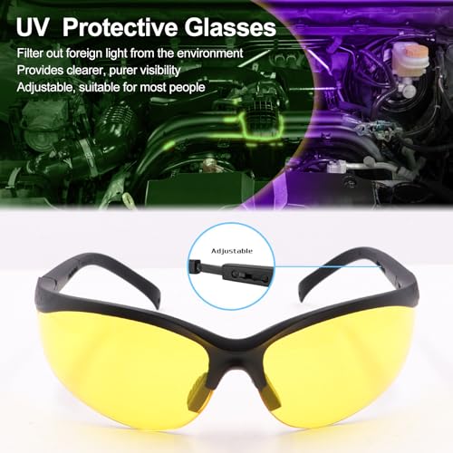 Vansky Air Conditioner Leak Detector: Professional Car Tool 68 LED Automotive AC UV Dye Leak Detection Kit with Protective Glasses - style: 68 LED
