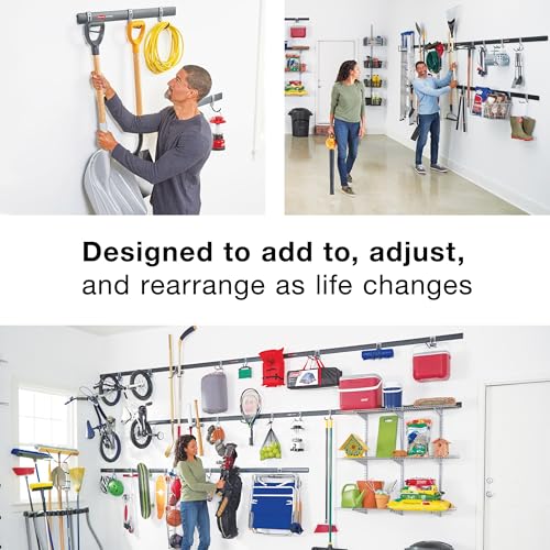 Rubbermaid Garage FastTrack Power Tool Holder Satin Nickel Wall Mounted Storage System Holds up to 50 pounds for Home/Garage/Tool Organization - style: Power-Tool Hook