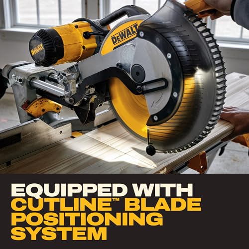 DEWALT Miter Saw, 12-inch Double Bevel Sliding Compound Miter Saw with XPS LED Shadow Light System, Includes Blade Wrench, Material Clamp and Dust Bag (DWS780)