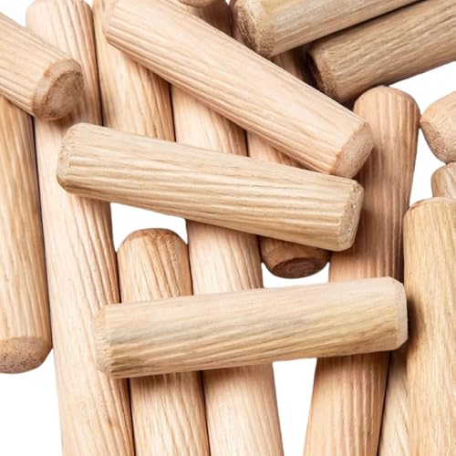 150Pcs Wooden Dowel Pins Kit 3/8" x 1-1/2 Inch Small Fluted Wood Dowels Pegs Hardwood Pin for Furniture Woodworking Crafts, Furniture, Door, DIY - size: 10mm x 40mm - 150PCS