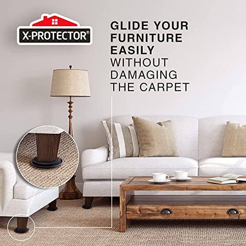 Furniture Sliders for Carpet X-PROTECTOR - 8 PCS Heavy Moving Pads 4 3/4" - size: 8 PCS 4.75", For Carpet
