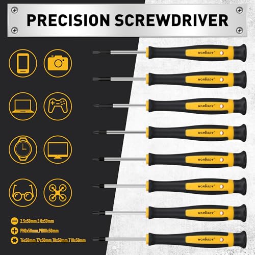 HORUSDY 140-Piece Magnetic Screwdriver Set with Plastic Racking, Includes SAE & Metric Hex Keys, Precision Screwdriver and Magnetizer Demagnetizer DIY Tools for Men Tools Gift - style: 140-Piece Magnetic Screwdriver Set with Plastic Racking