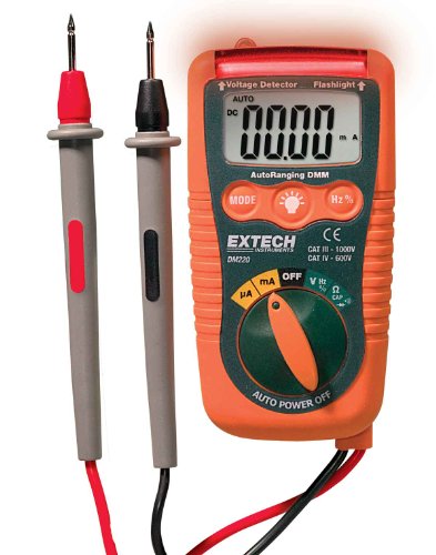 Extech DM220 Mini Pocket Multimeter, 4000 Count, NCV, Flashlight