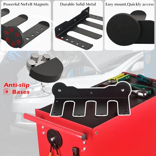 MUTUACTOR Super Power Tool Organizer Heavy Duty,Magnetic Mount Drill Holder Tool Storage,Anti-slip Magnetic Impact Drilling Driver Wrench Holder for Indoors Installation Repair Fixing - style: Power Tool Organizer 3 Slots