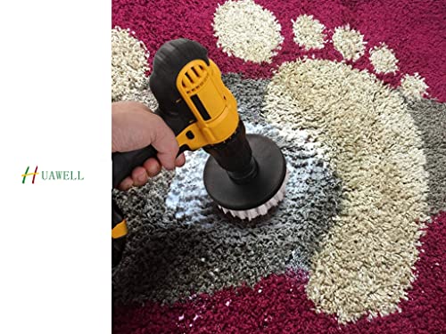 HUAWELL Automotive Soft White-Car Accessories Car Cleaning Brush - Drill Brush -Wheel Brush - Car Mats - Detail Brush - Carpet Cleaner - Boat Accessories - Fabric Seat Cleaner