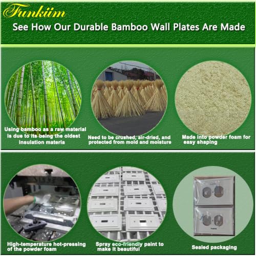 Pure White Classic Beadboard Wall Plates,Light Switch Covers,Electrical Outlet Covers, Switch Plates of Various Combination, Nature Bamboo Fiber Wall plate (2 Gang Decorator 2 Pack) - style: 2 Gang Decorator 2 Pack