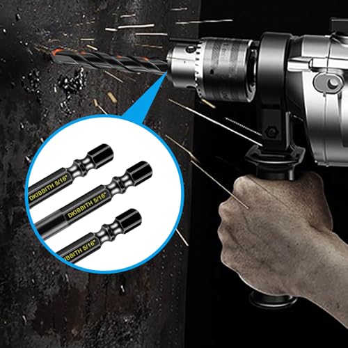 11-pc Masonry Drill Bits Carbide Concrete Drill Bit Set for Stone Tile Brick Ceramic Glass Metal Sheet Plastic and Wood, Quick Change 1/4" Hex Shank, Size 5/32” 3/16" 1/4" 5/16" 3/8" 1/2" with Case - size: 11 Pack Multiple Sizes (5/32"-1/2")