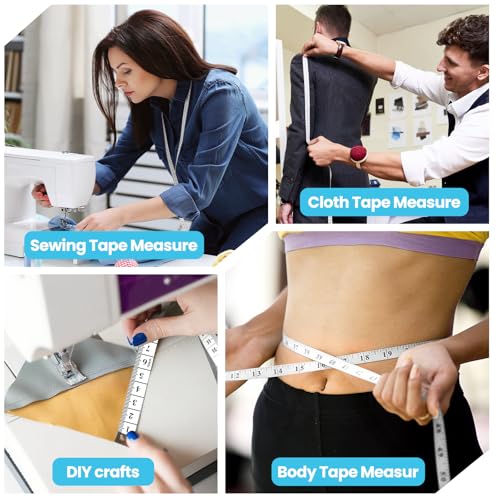 Soft Tape Measure 24 Pack - 60Inch/150cm Flexible Measuring Tape for Body Sewing Tailor & Fabric, Double Scale Ruler for Body Measurements, Craft Supplies (White) - color: 24pcs-white